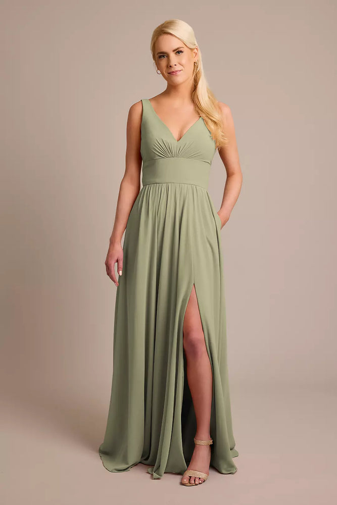 Chiffon Tank A-Line Dress - Green