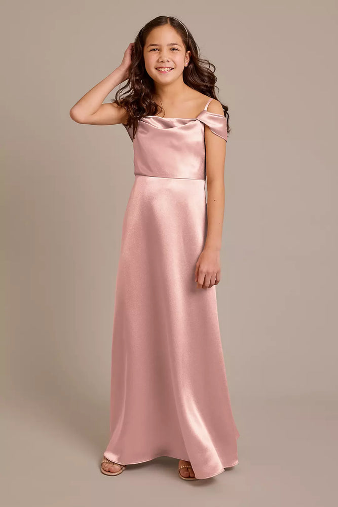 Luxe Charmeuse Cowl Swag Sleeve Dress - Pink