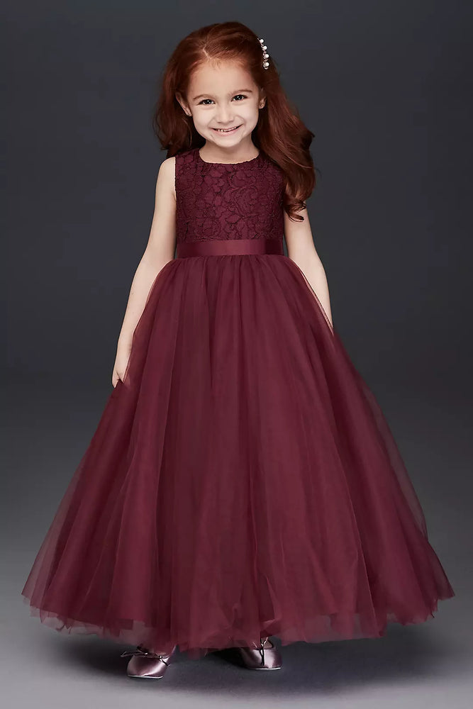 Heart Cutout Ball Gown Flower Girl Dress - Red