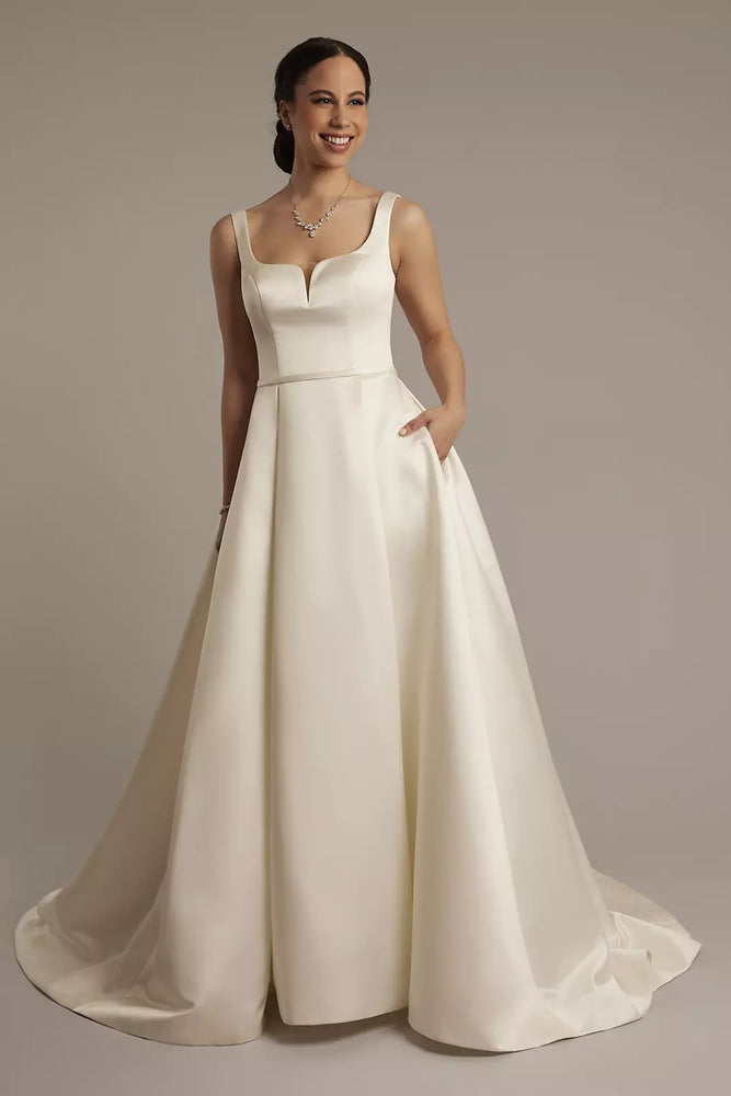 Satin Tank Ball Gown Wedding Dress - Ivory